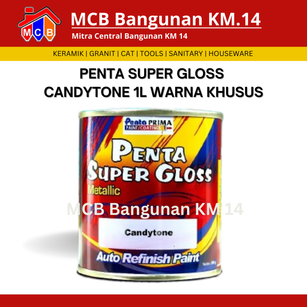 CAT PENTA SUPER GLOSS CANDYTONE 1L WARNA KHUSUS - CAT PENTA CANDYTONE - PENTA CANDYTONE