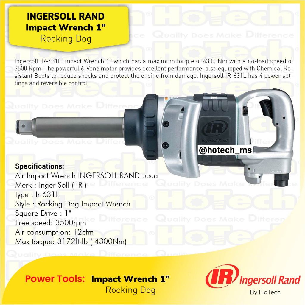 Ingersoll Rand 631LSK | Ingersoll Rand 631LSK Rocking Dog Impact Wrench 1" Drive | Long Arm Impact W