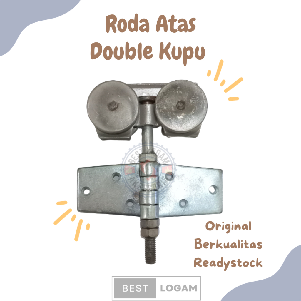 Roda atas pintu gantung pintu lipat DOUBLE engsel KUPU pintu sliding