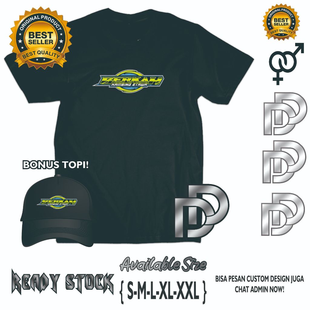 KAOS KAMBING ETAWA RAS KALIGESING COTTON COMBED { BONUS TOPI }