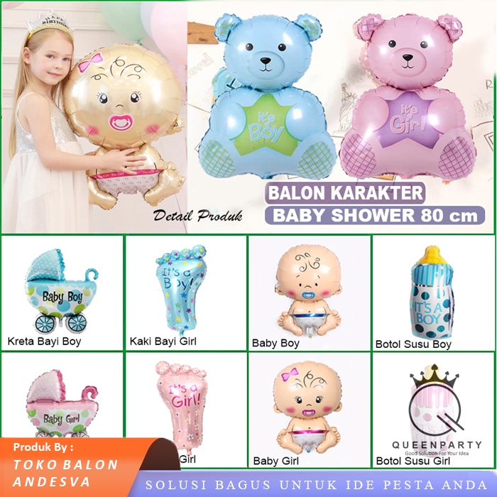 Balon Foil Baby Shower / Balon baby / Balon dekorasi lahiran / Balon dekorasi aqiqah / Balon Karakte