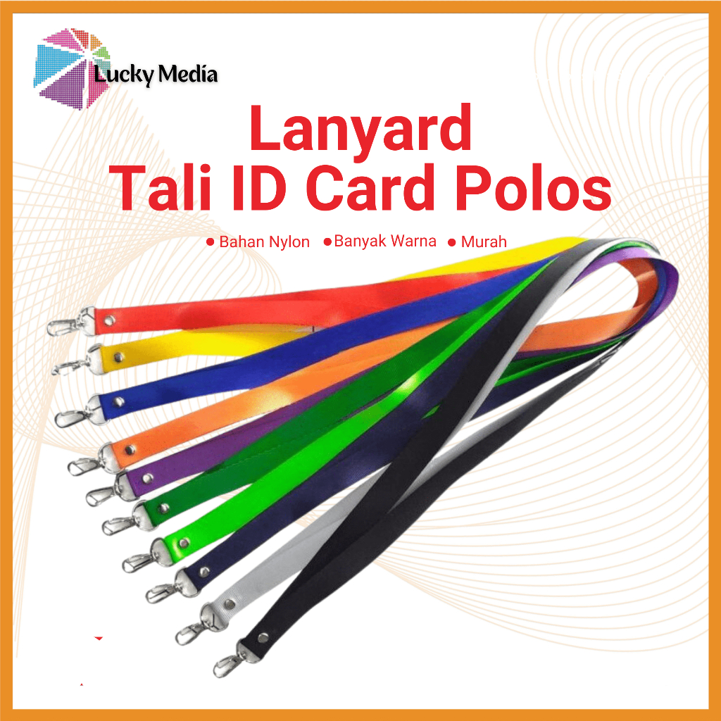 

Tali ID Card Lanyard 2cm Bahan Bagus Gantungan Vape Besi Polos Tali Name Tag Keplek Badge Anak