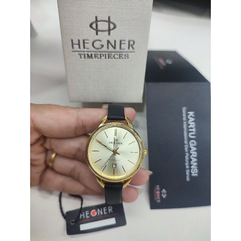 Jam Tangan Wanita Hegner 1630 Tali Kulit Free Box