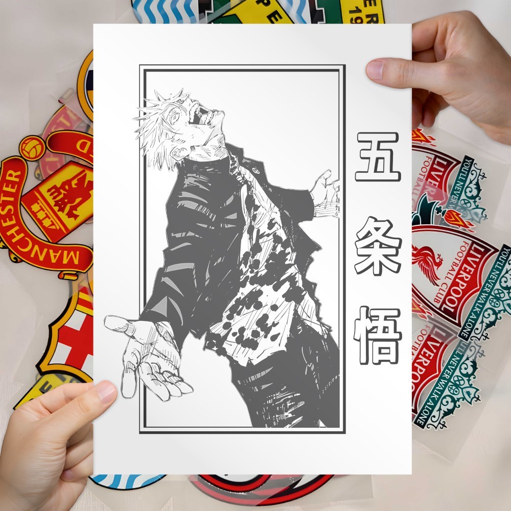 Sablon Print DTF Digital Anime Jujutsu Kaisen Young Gojo Satoru Goes Crazy Siap Setrika Sendiri