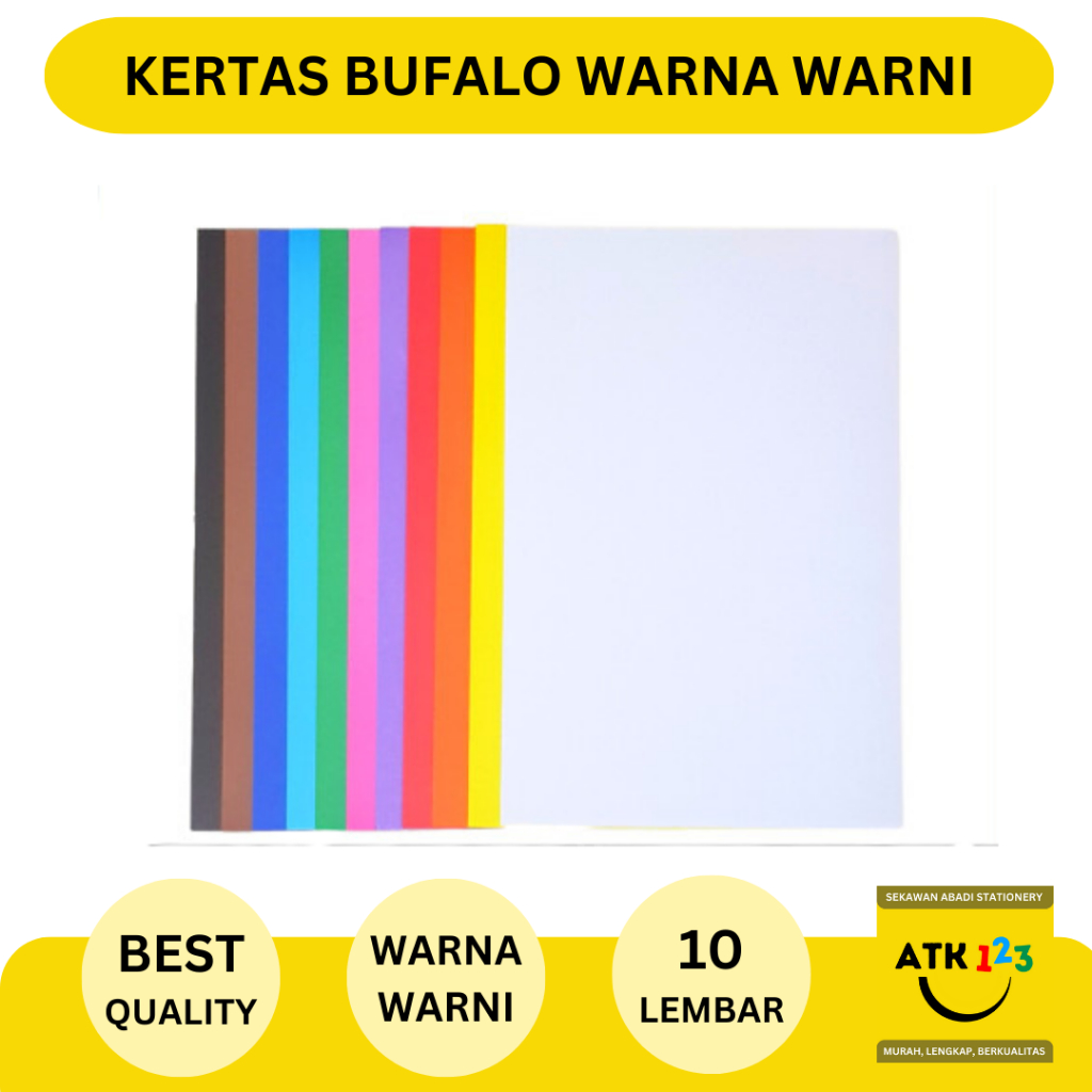 

Kertas Bufalo Folio Warna Warni (isi 10 lembar)