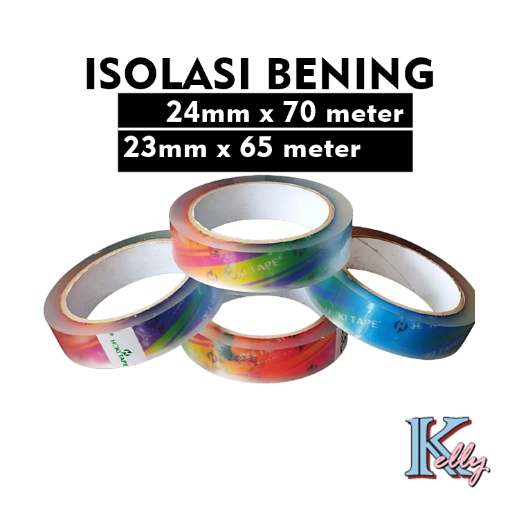 

[X17] Isolasi bening 60 / 70 meter 23 / 24 mm Hoki Tape Super Clear murah ekonomis