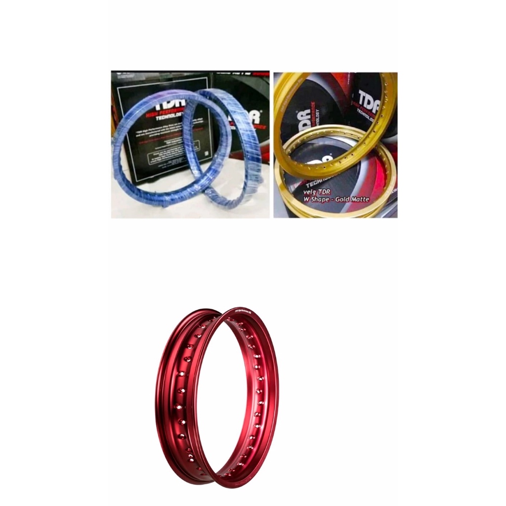 VELG TDR W SHAPE KOTAK 185 215 250 RING 17 GOLD MATE Met BLUE RED ORIGINAL not mirror miror xd vr wm