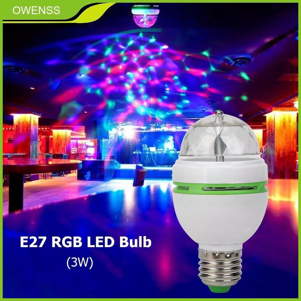 Lampu Disco LED Putar Lampu Warna Warni Tumblr Fitting E27