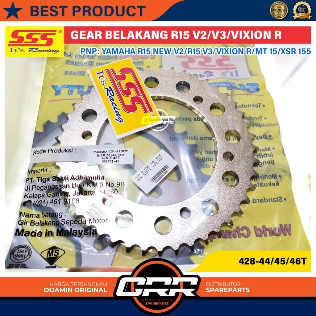 Gear Gir Belakang SSS Yamaha R15 New V3 R155 Vixion R MT 15 XSR 155 Ukuran 428 44T 45T 46T 47T 48T 5