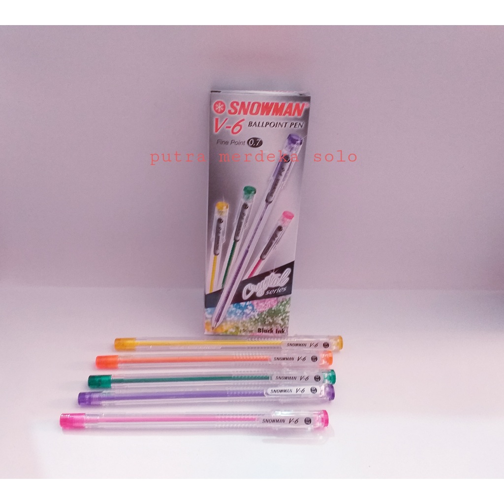 

Ballpoint, Bolpen, Pulpen Snowman V6 0.7mm Hitam