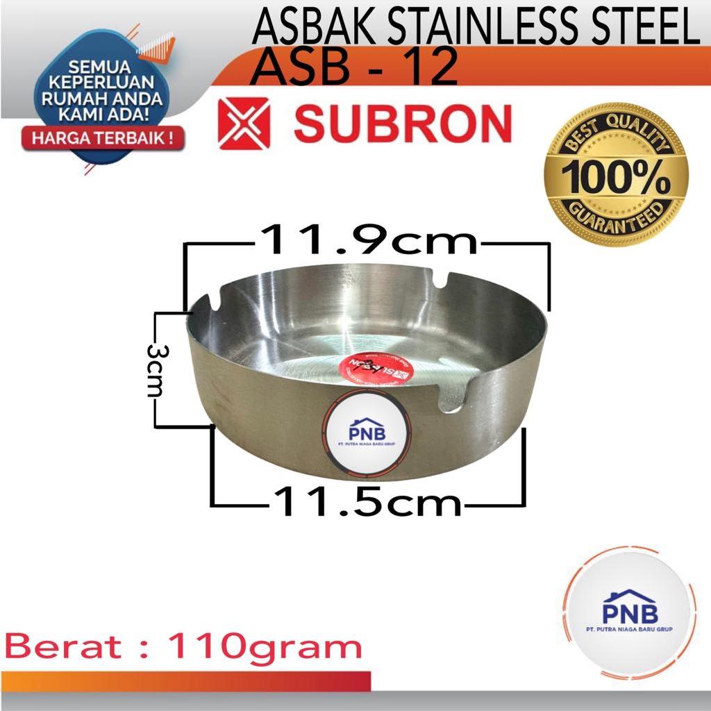 Asbak Stainless 12 cm Stainless Steel Cafe Tebal SUBRON ASB-12