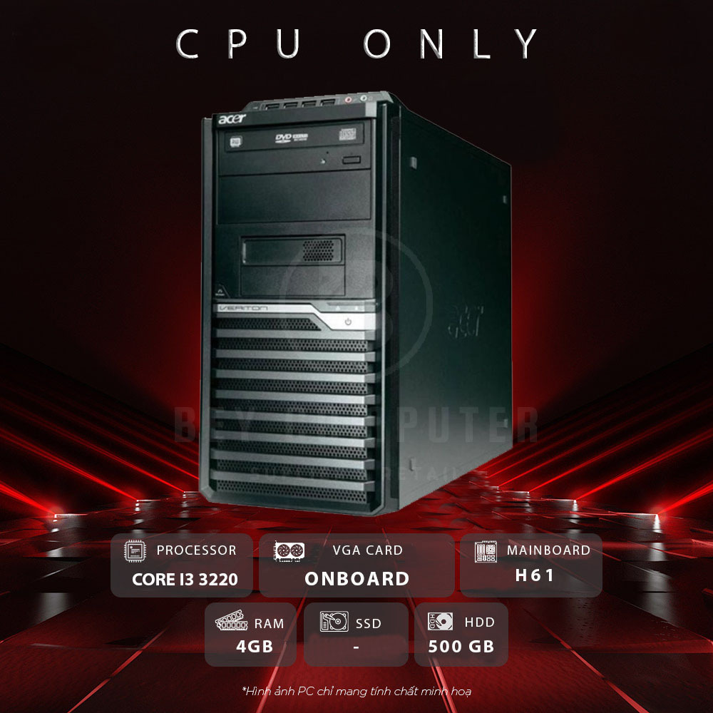 cpu Core i3 3220 / Ram 4Gb / Harddisk 500 Gb