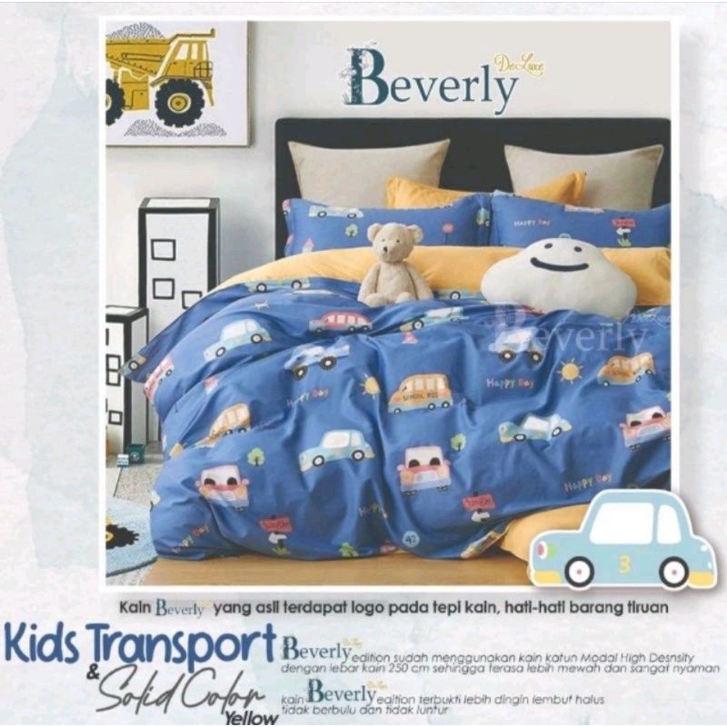 Sprei katun lokal premium Motif Kids Transport Merk Beverly / Sprei Homemade / Sprei Motif Anak Laki