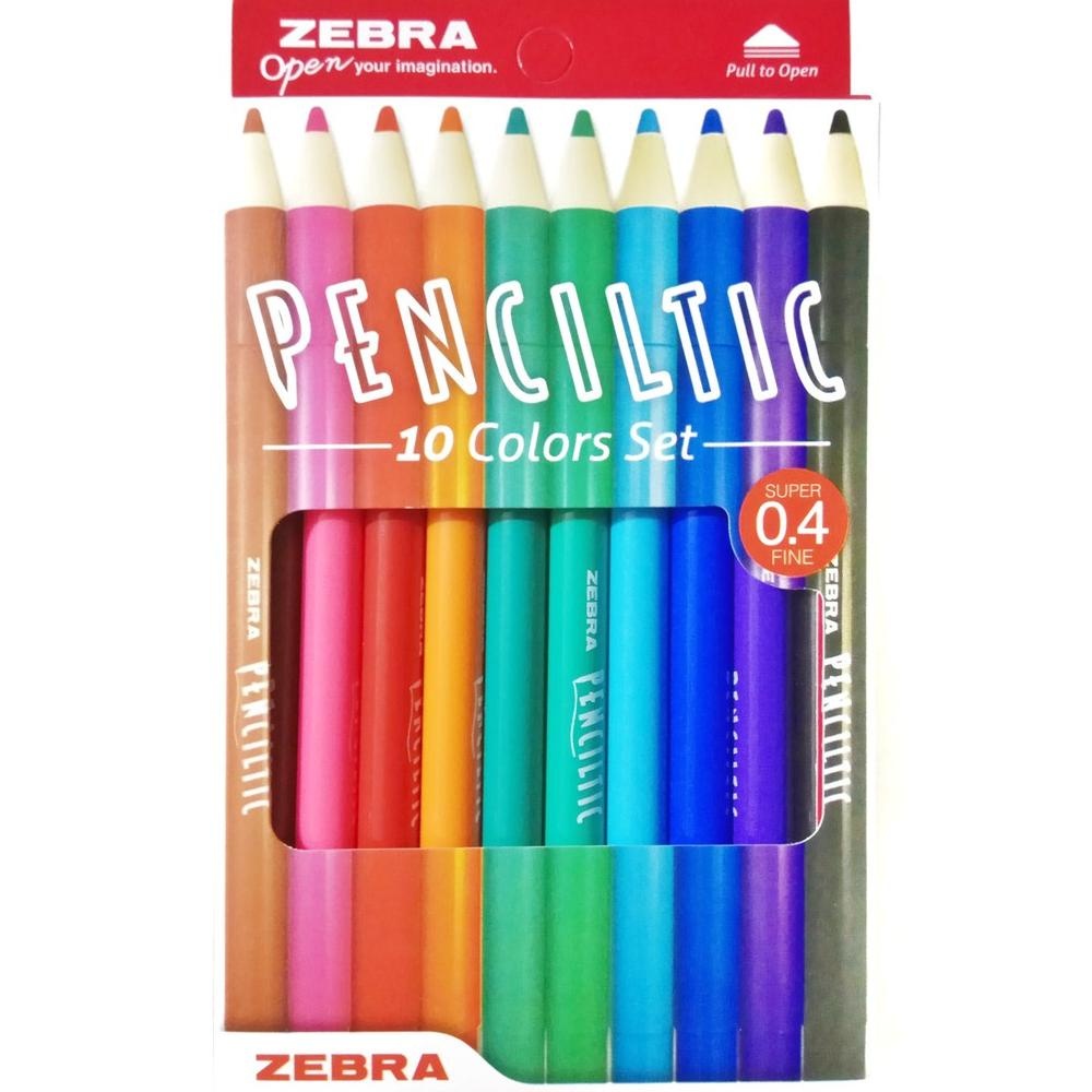 

Asaba Stationery - Bulpen/Pen/Pulpen Warna-Warni Fineliner Zebra Penciltic Creative Pack S10