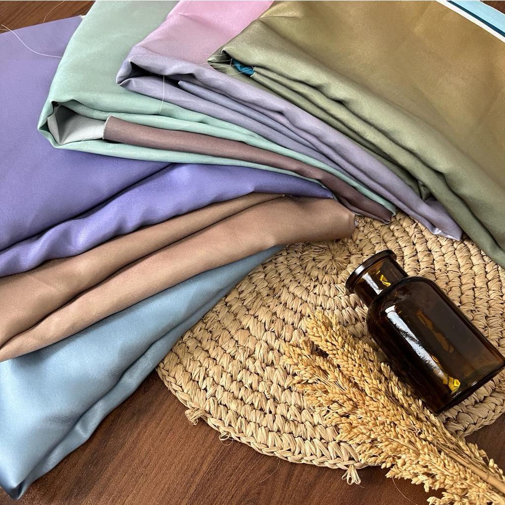 1/2 (Setengah) meter Kain Satin Maxmara Silk Gradasi Ombre Bahan Seragaman Bridesmaid Keluarga