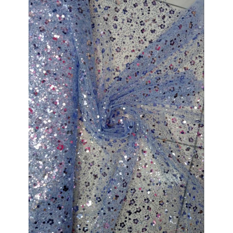 Bahan Kain Tile full Payet Mutiara spanggel
