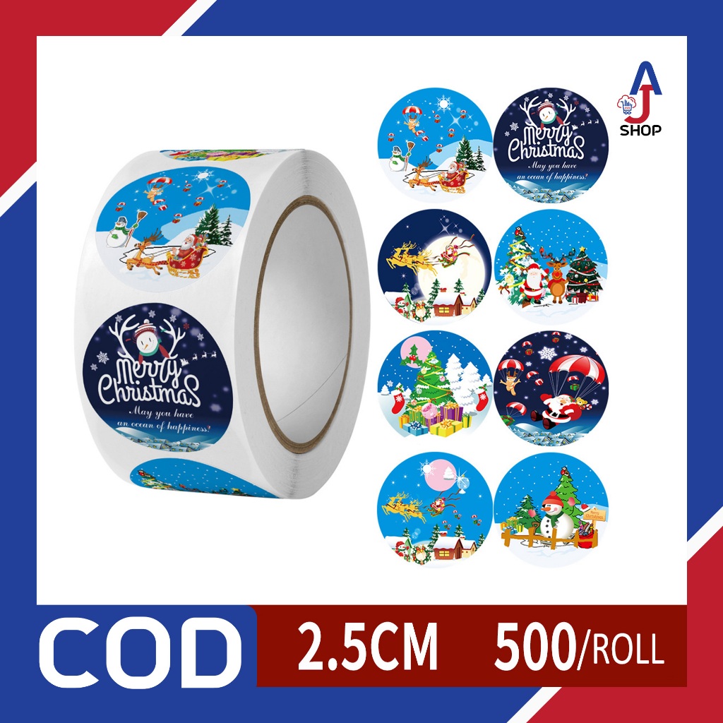 

AJ - Sticker Merry Christmas 500pcs/roll Kode N002