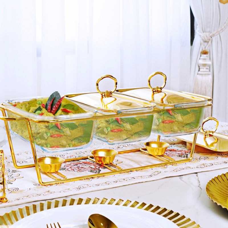 prasmanan kaca gold mewah prasmanan set isi 3 kaca