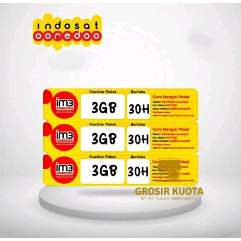 Voucher Indosat 3GB (+2GB) 30Hari Ori (JABAR)