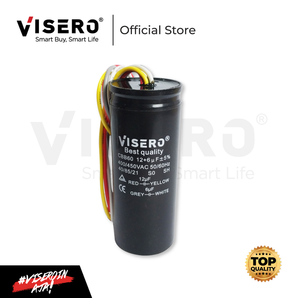 Capacitor/Kapasitor Mesin Cuci 450V6+12 Visero