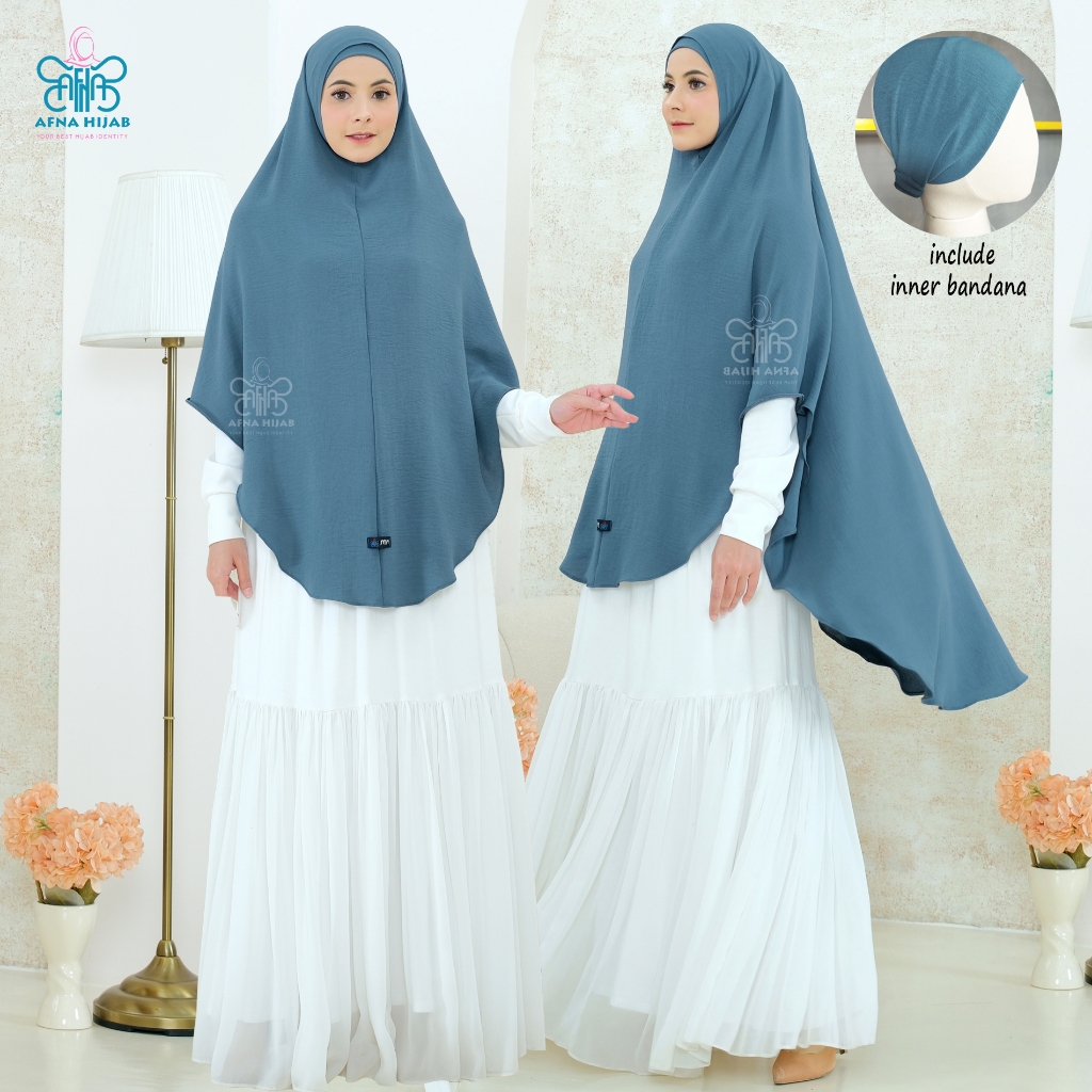 AFNA Aufa Khimar Jilbab Hijab Syari instant dengan inner Ciput Bandana