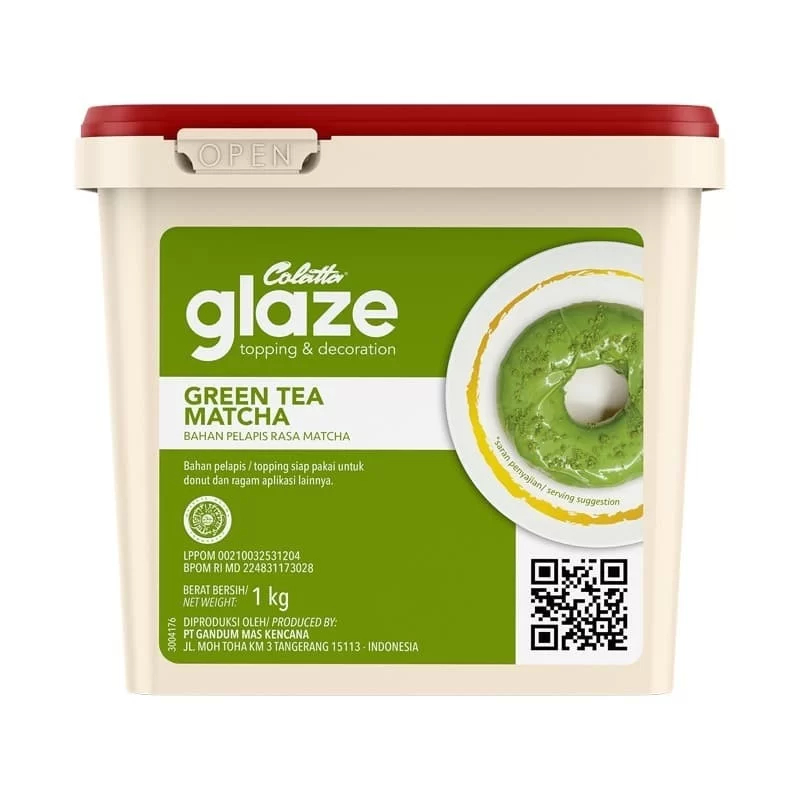 [oddsolshop] pekanbaru/Colatta Glaze Green Tea Matcha 1 kg Topping Decoration Bahan Kue Donat Donut