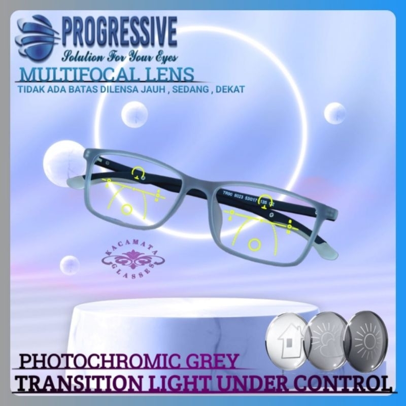 Kacamata Baca Progresif Pria/Wanita Kacamata Plus Baca dan Jalan Frame Kacamata Progressive Photocro