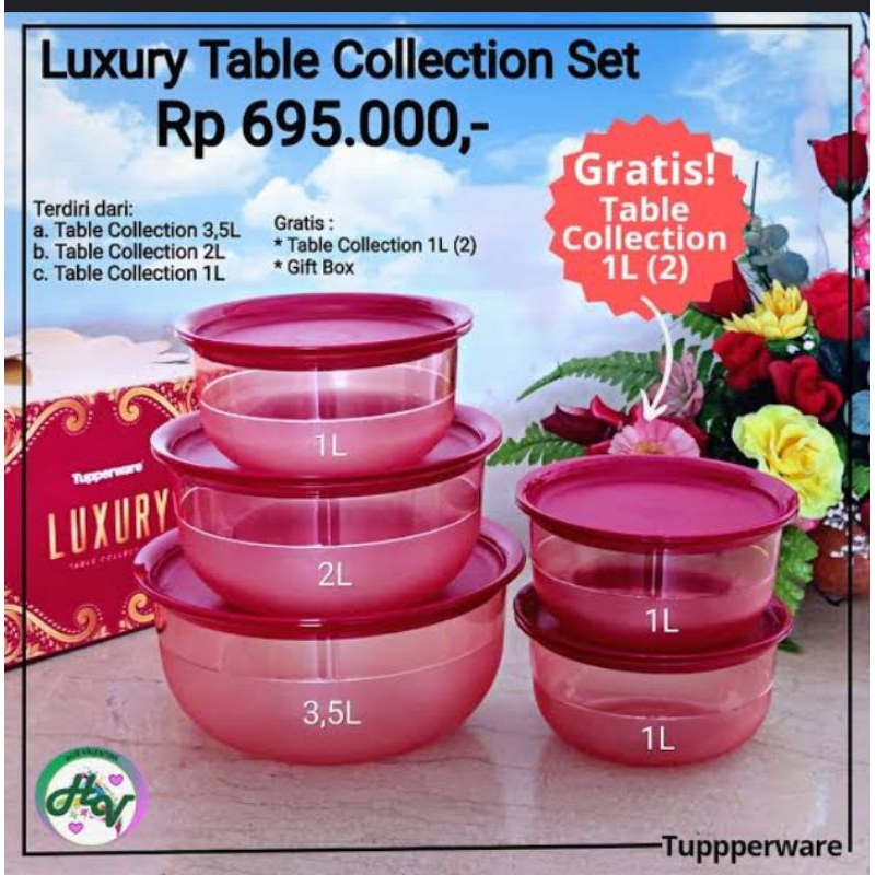 Luxury table collection set / tempat penyajian makanan tupperware kristal