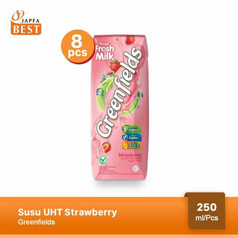 

SUSU GREENFIELDS UHT STRAWBERRY 250 ML - ISI 8 PCS