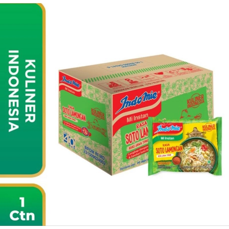 

INDOMIE KUAH MI INSTAN RASA SOTO LAMONGAN 1 DUS ( ISI 40 PCS )