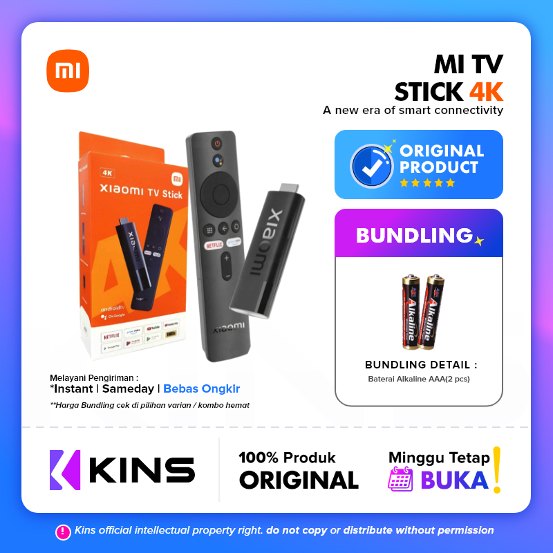 Xiaomi Mi TV Stick 4K Android Smart TV UHD 4K / TV Stick 4K Android TV 4K / Mi TV Stick 4K