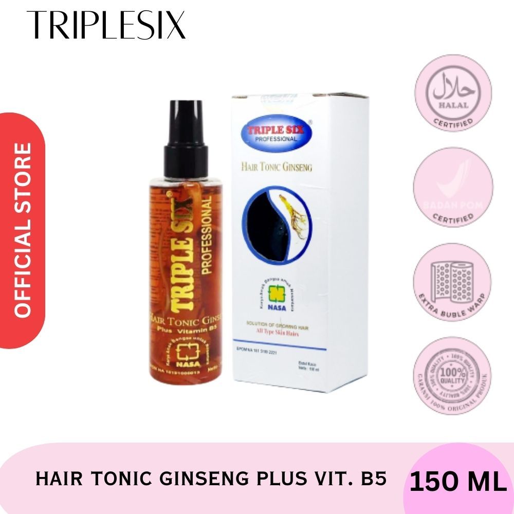 TRIPLE SIX Hair Tonic Ginseng Sampo Pemanjang Rambut Pria - Sampo Panjang Rambut - Sampo Rambut Cepa