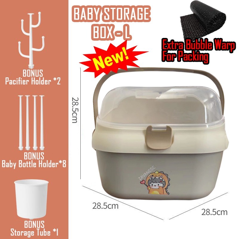 *COD* Rak Pengering Botol Bayi Zavanese Perlengkapan Bayi - Pengering Botol Gelas Serbaguna-LIGHT GREY + BUBBLE