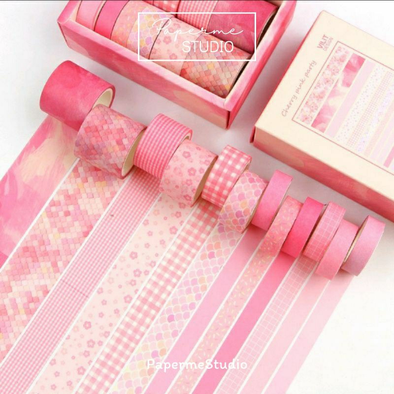 

WASHI TAPE - Cherry Pink Party masking tape roll tape warna pink cute lucu by Papermestudio