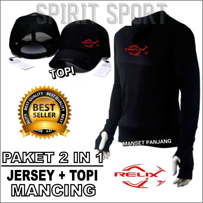 ⭐⭐⭐⭐⭐ Paket Jersey Mancing dan Topi Mancing Termurah Paket 2 in 1 relix Adem Enak dipakai