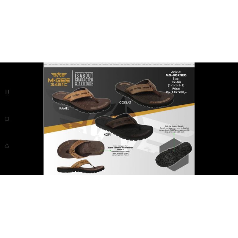 SANDAL SANTAI PRIA MGEE ORI