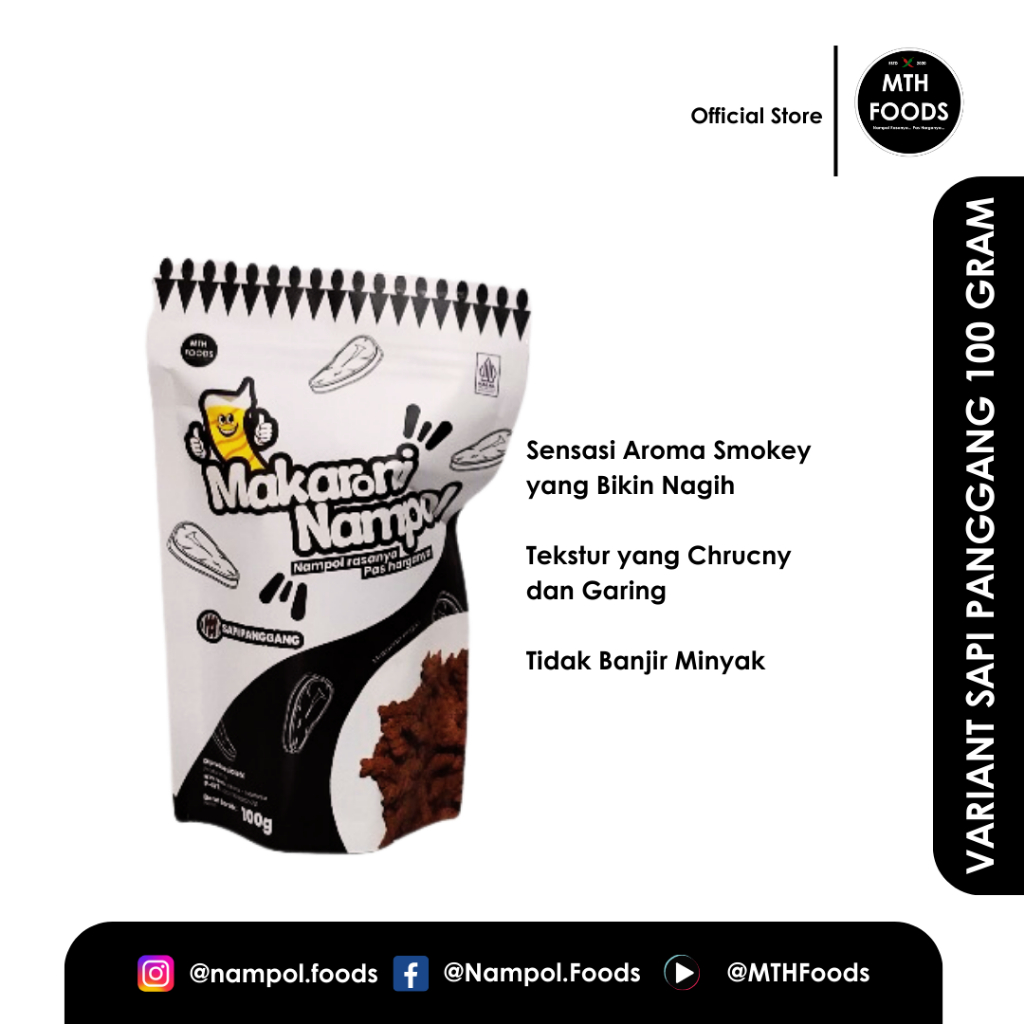 

Promo Snack Cemilan Makanan Ringan Makaroni Nampol Variant SapiPanggang 100 gram Enaknya Polll