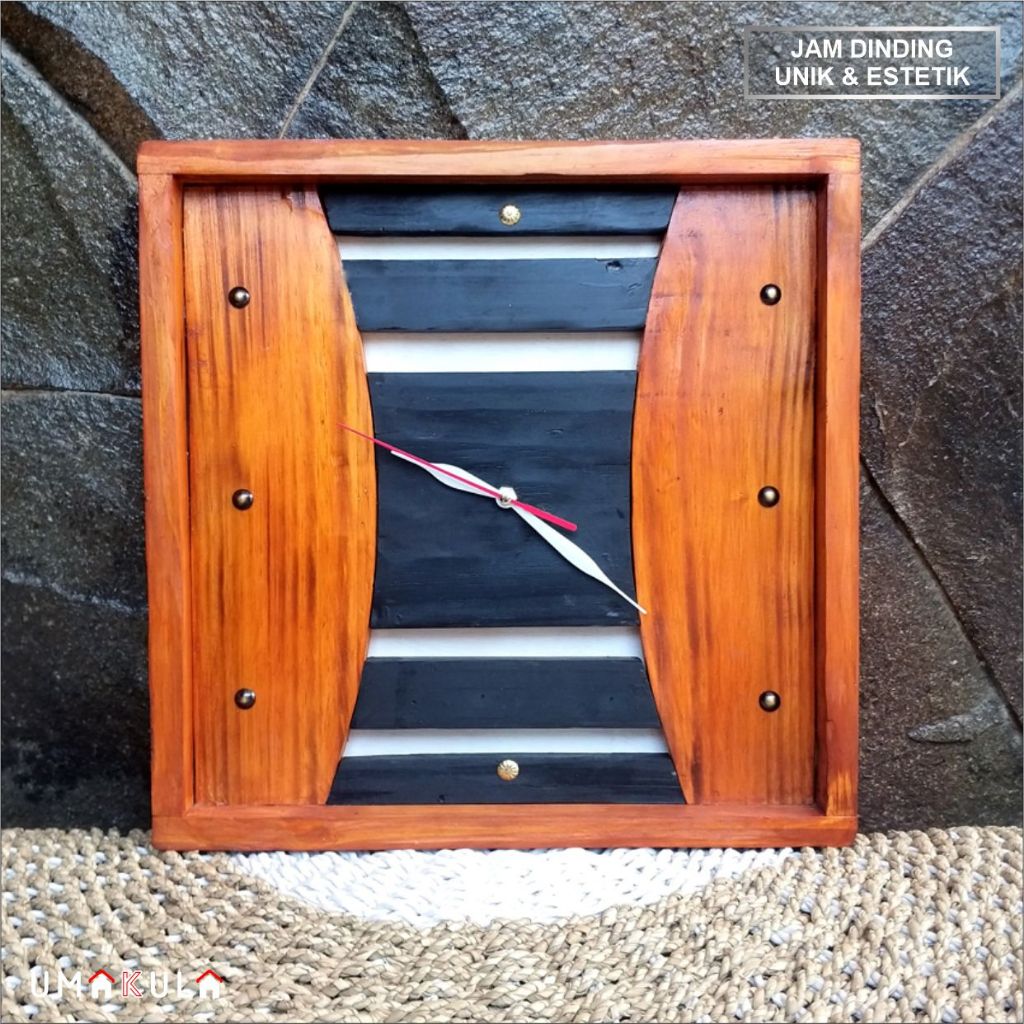 JAM DINDING KAYU JATI BELANDA SOLID UNIK MEWAH RUANG TAMU AESTHETIC KLASIK SENI DESAIN MODEL TERBARU