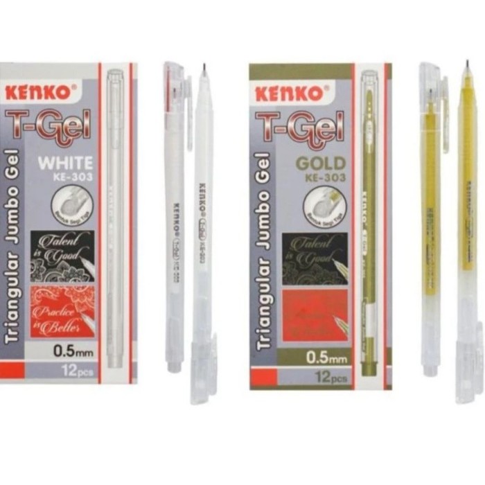 White Gel Ink Pen / Tinta Gel Putih /Pulpen Gel Kenko / Pulpen Putih Kenko / T gel Pen / Color Gel p