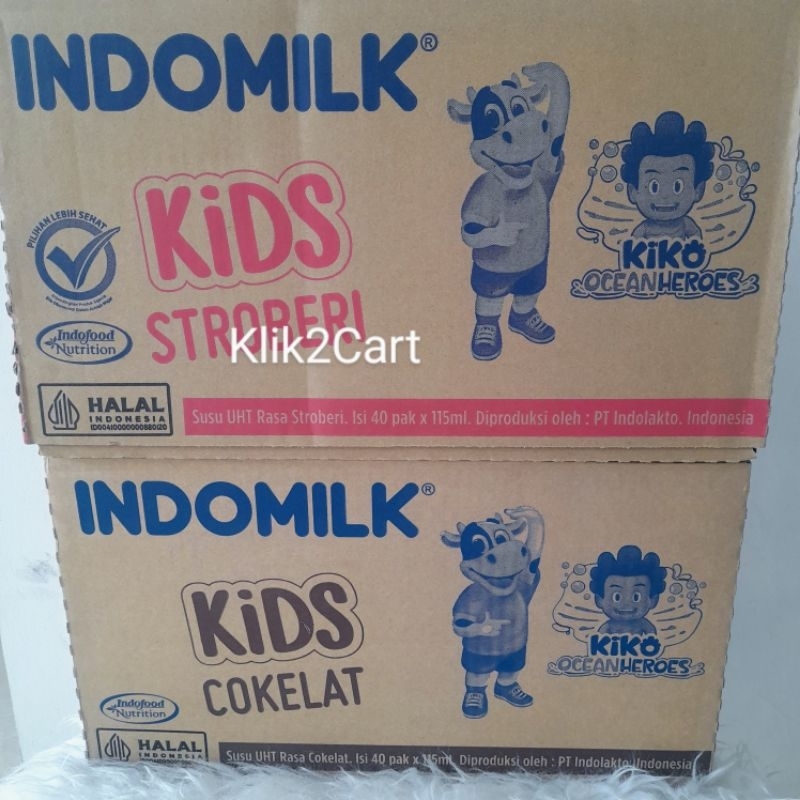 Indomilk kids 1dus / indomilk 1 karton / indomilk kids coklat, stroberi / indomilk susu UHT