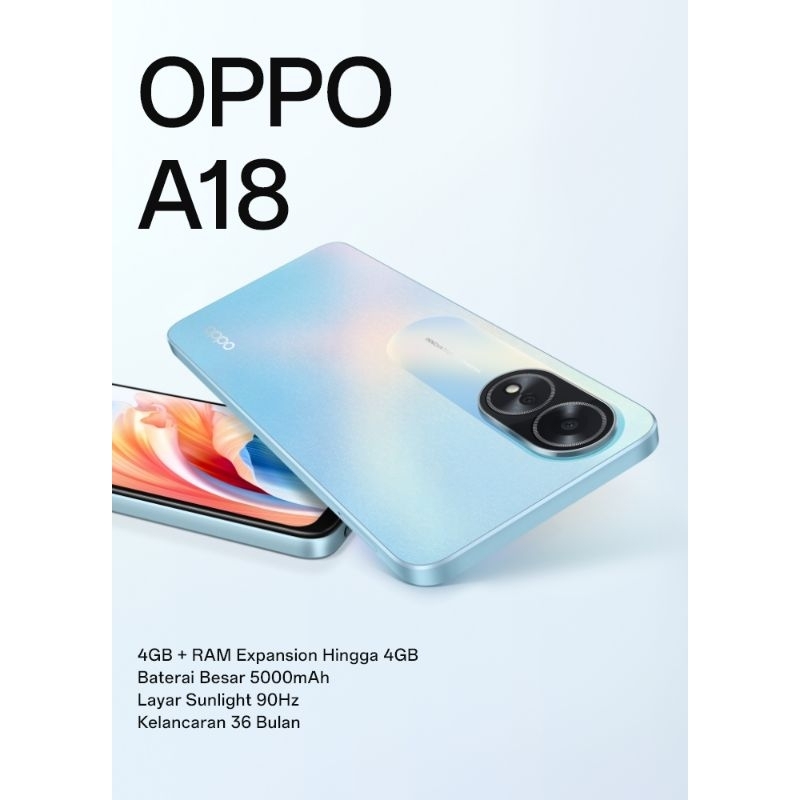 OPPO A18 terbaru ram 4+4/128GB