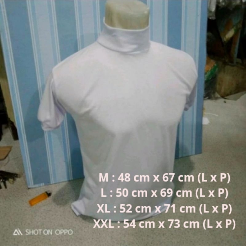 Kaos putih polos leher tinggi-kaos putih leher tinggi