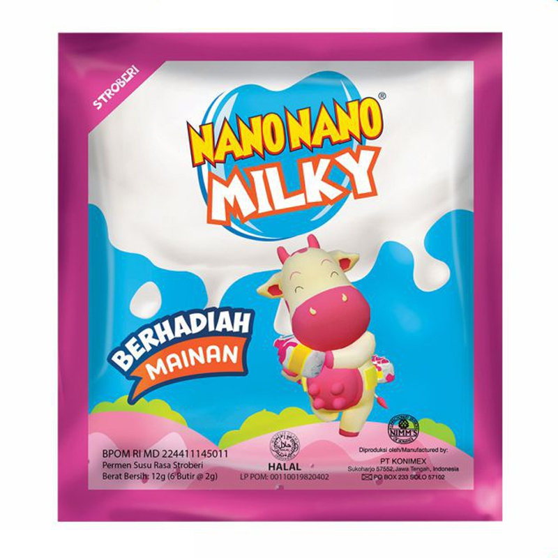 

NANO NANO Permen Milky Strawberry 12 g