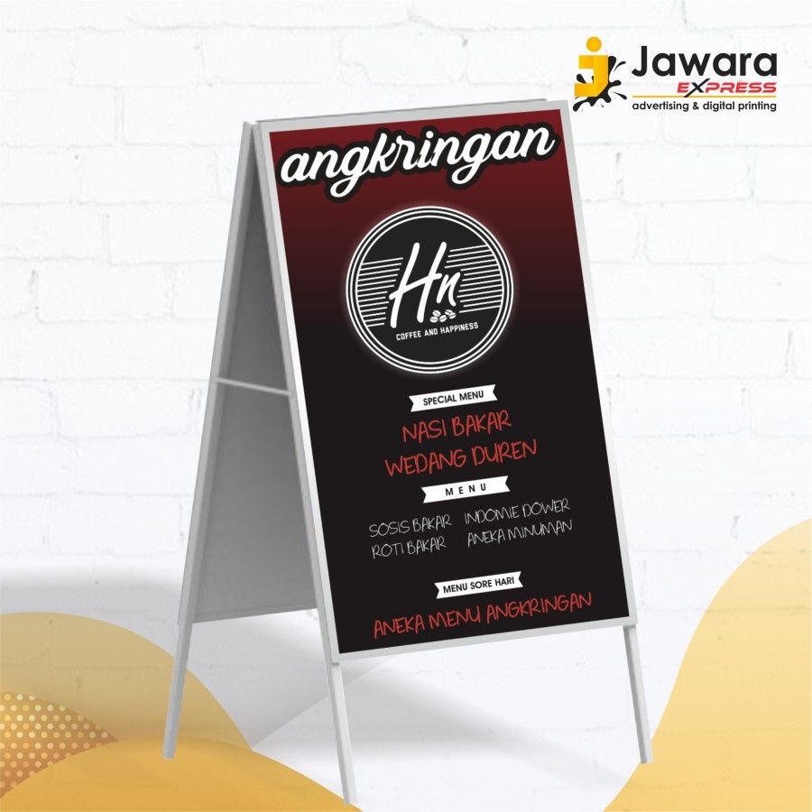 Standing Banner Besi/Banner Segitiga/ segitiga galvalum Besar 100x150