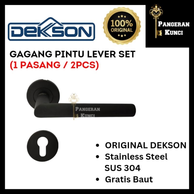 GAGANG PEGANGAN LEVER HANDLE PINTU TUBE ROSES KAYU DEKKSON DEKSON DOLOMITE BLACK HITAM STAINLESS SUS