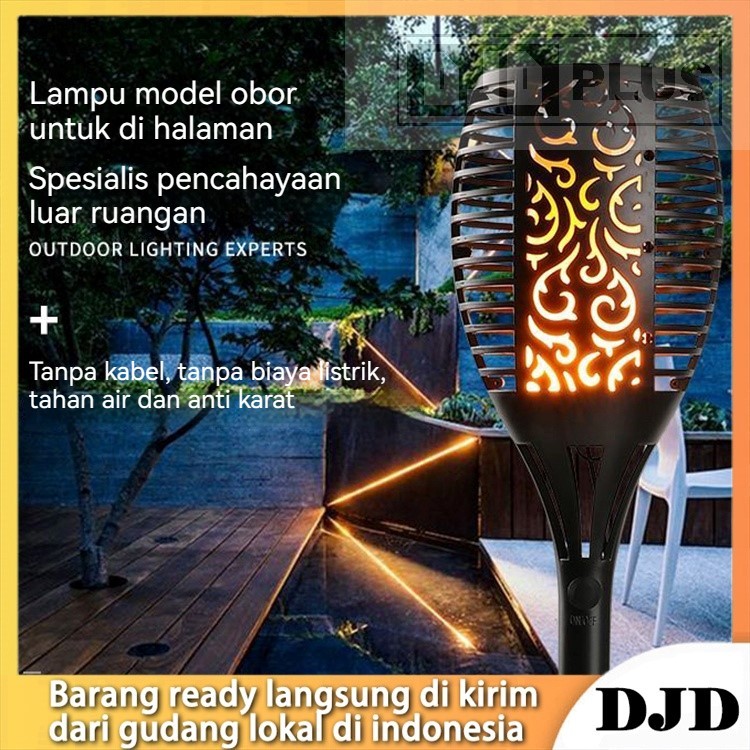 DJDPlus Lampu Taman Obor Solar LED/ Lampu Taman Tancap Model Obor Tenaga Surya LED / Lampu Api Taman