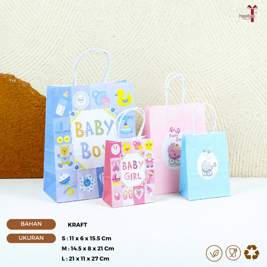 

Paper Bag Baby Boy / Paper Bag Baby Girl / Goodie bag Baby Boy / Goodiebag Baby Girl I AK01H1 AK03H2