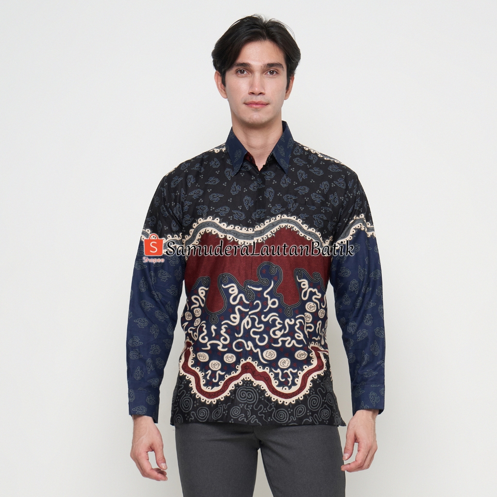 Batik Pria Warna Dongker,Kemeja Batik Couple Ayah Anak Warna Biru Dongker,Batik Pria Warna Navy,Bati