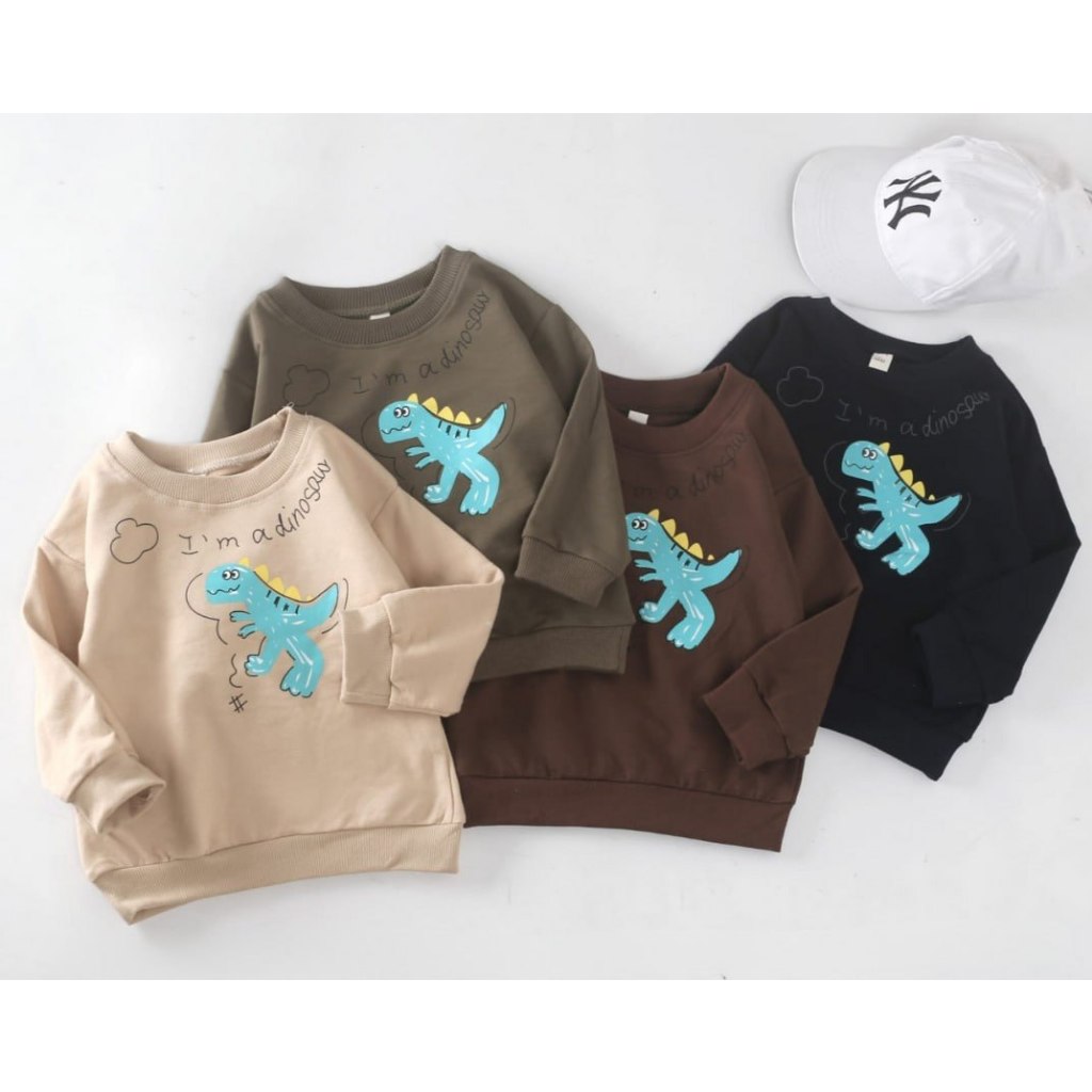 BAJU ANAK LS sweater boys happy dinosaur mould