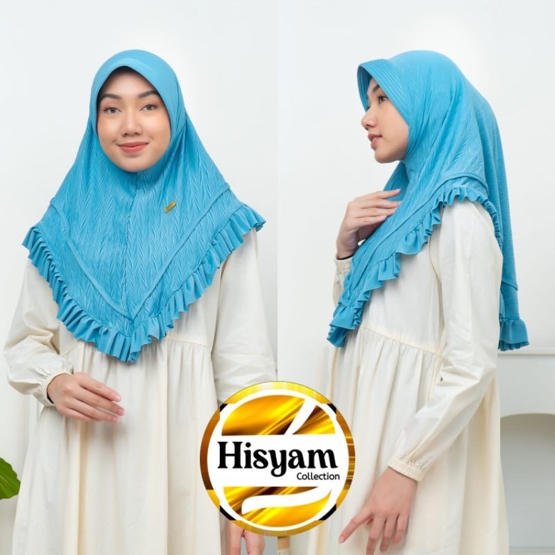 Hijab Plisket Padi List Rempel Pita Terbaru • Jilbab Plisket Padi List Pita Rempel • Kerudung Instan
